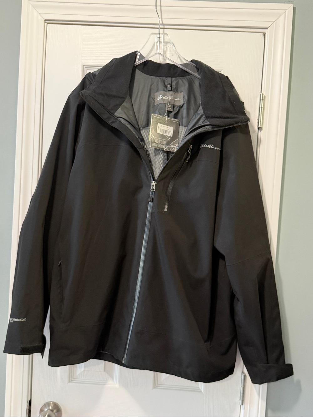 Eddie Bauer Men’s Black Hooded Raincoat